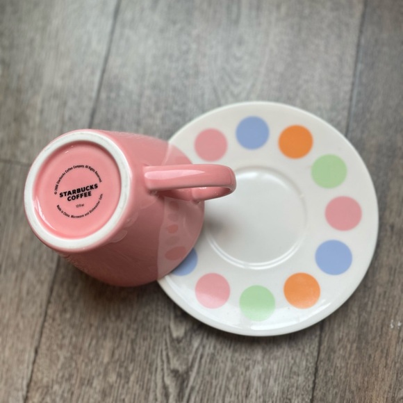 Starbucks Multicolor Polka Dot Mugs Set With Saucers - Picture 5 of 7